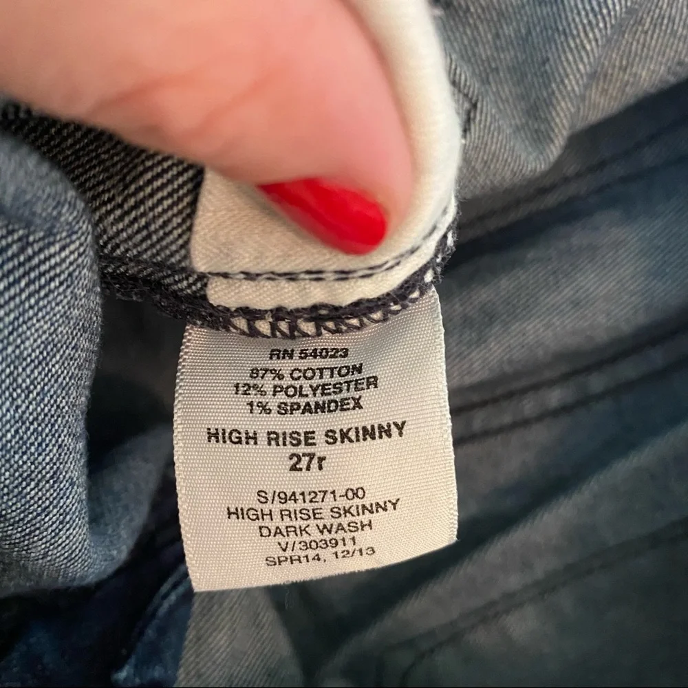 🎉HP!!🎉GAP HIGH RISE SKINNY Dark Wash Jean - Picture 9 of 10